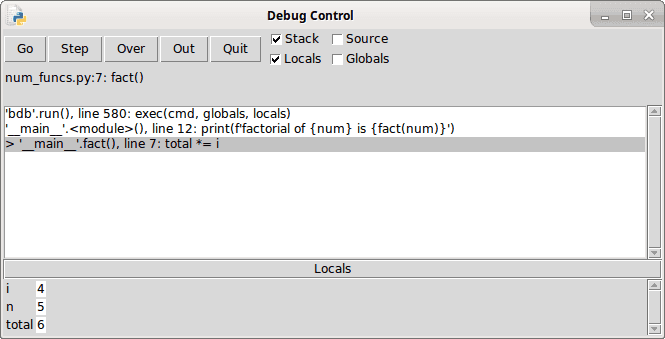 IDLE debug in action