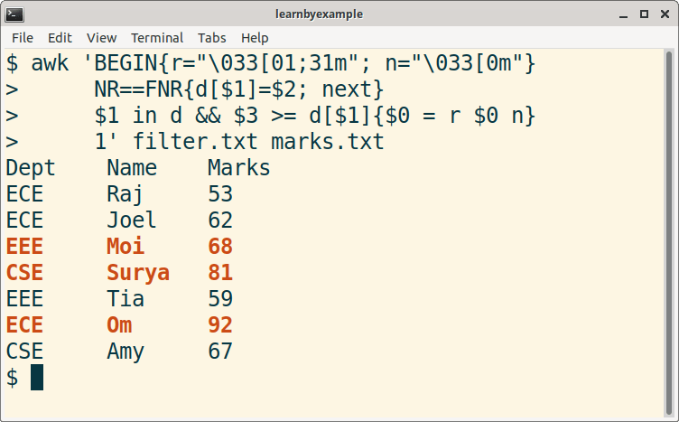 Color field processing results with GNU awk