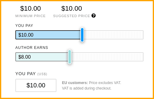 Pricing UI on Leanpub