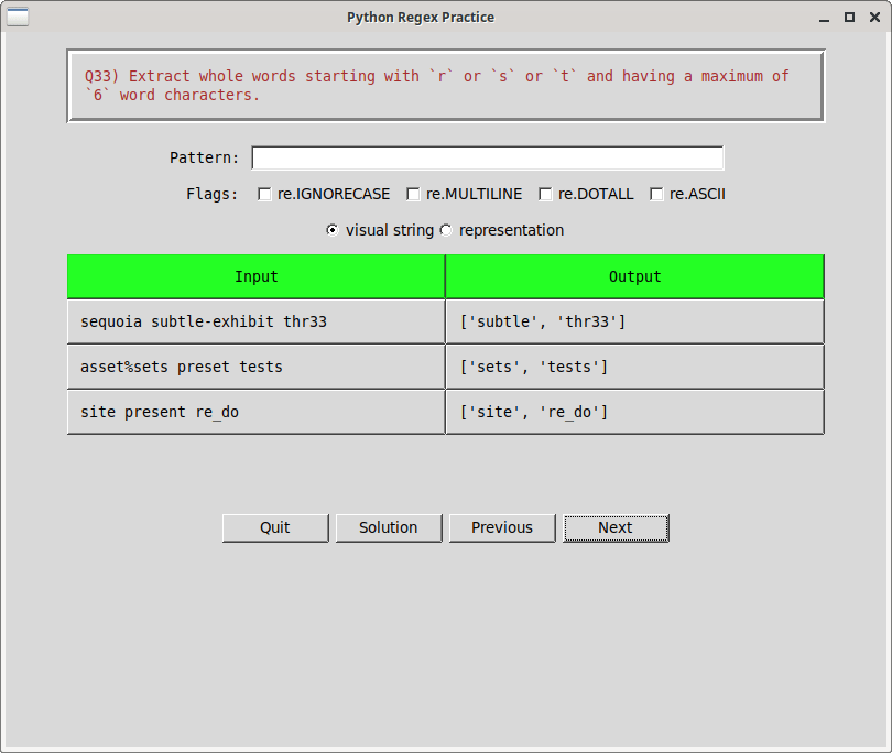 Python exercise example for re.findall