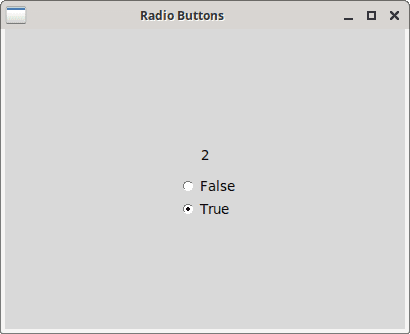 Radio buttons example