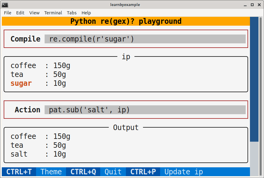 Python re(gex)? playground
